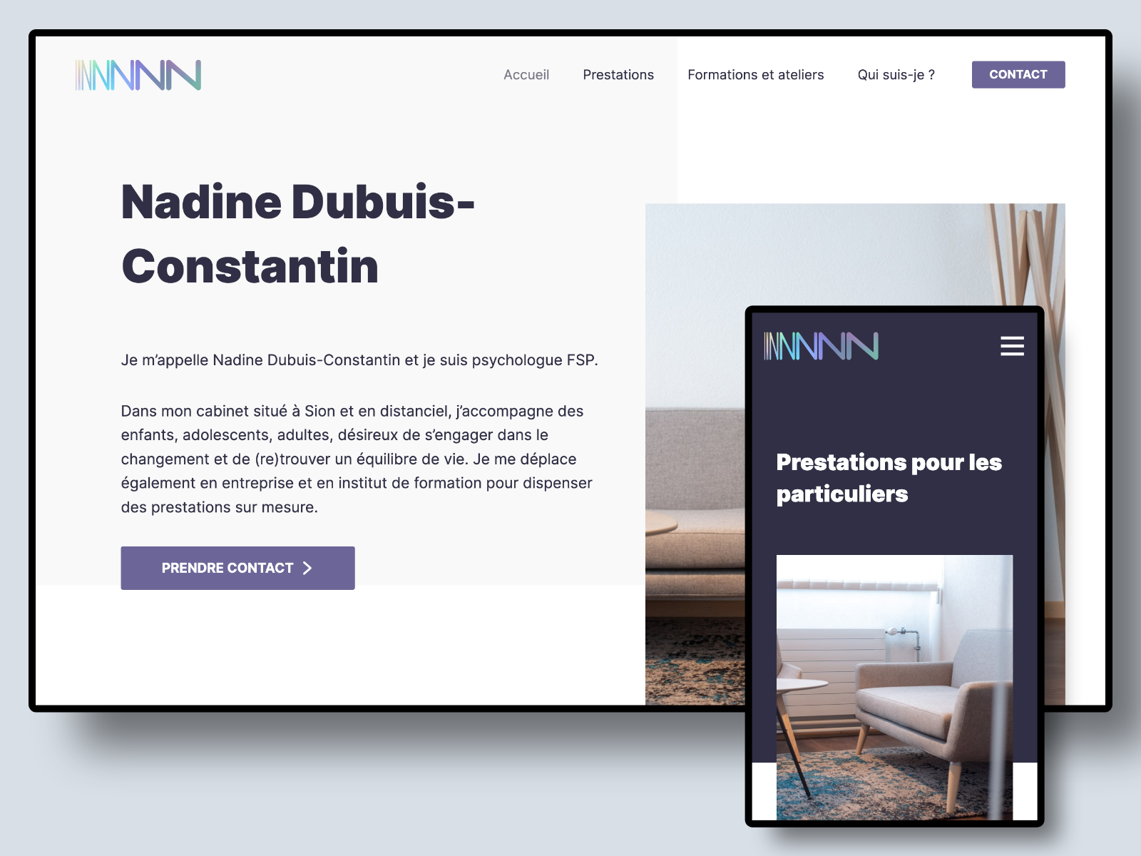 Nadine Constantin — Refonte du site web d'un cabinet de psychologie